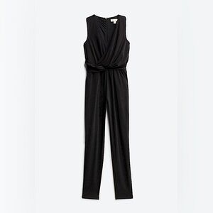NWOT MICHAEL MICHAEL KORS Solid Twist Knit Jumpsuit Black Size Large